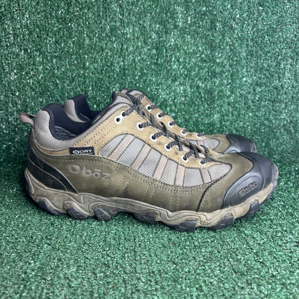 Oboz Suede Leather Waterproof B-DRY Hiking Gorpcore Sneakers Olive Green Mens 10